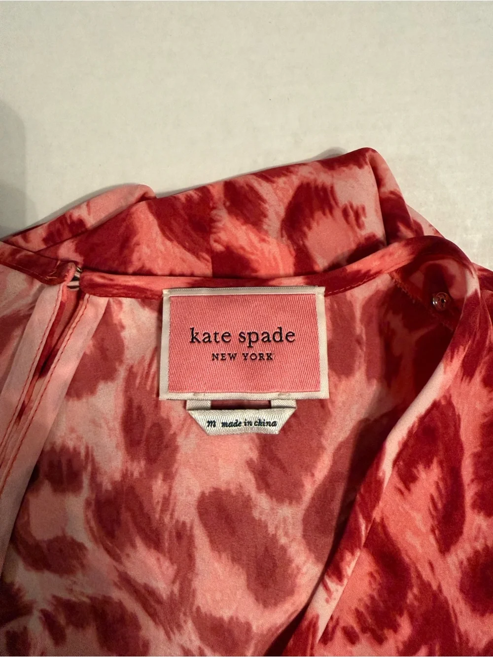 Kate Spade Panthera Tie Waist Jumpsuit Red Leopard Print Size Medium